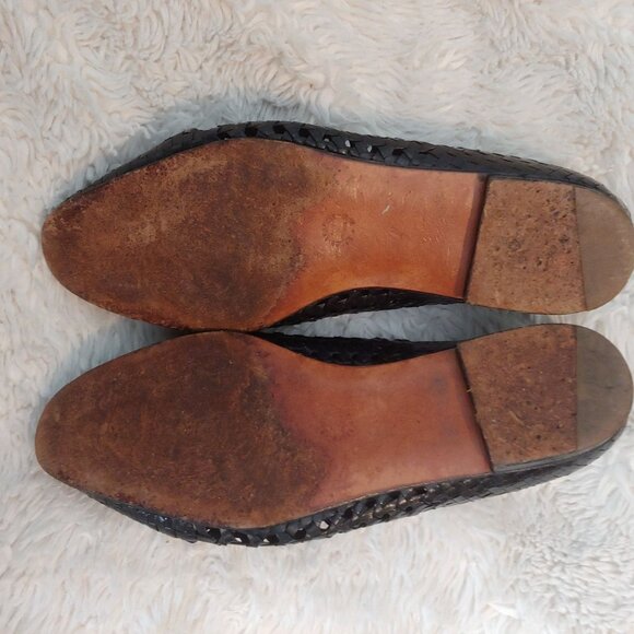 Stephane Kelian Womens Black Woven Leather Slip-on Loafer UK 7 /US 9 - Picture 7 of 9